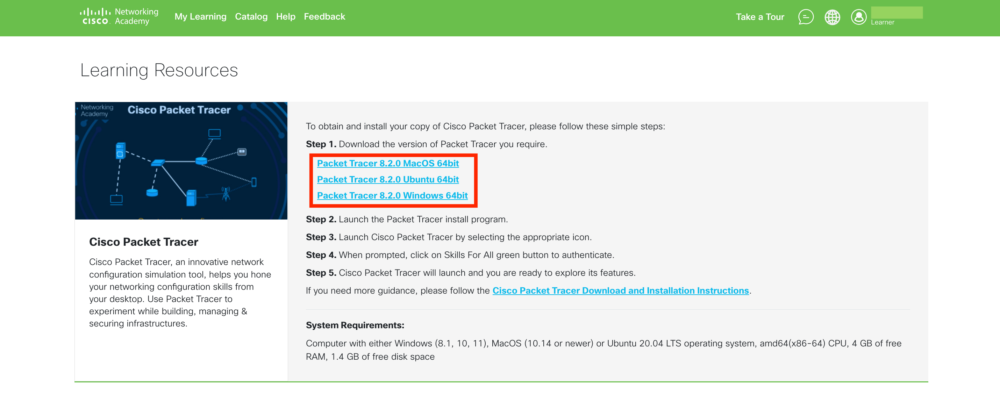 Cisco Packet Tracerのダウンロード方法12