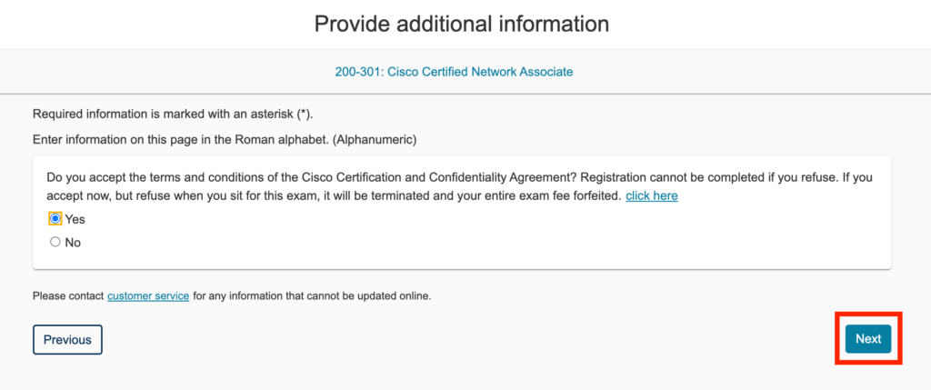 Cisco認定追跡システムからCCNA試験予約10