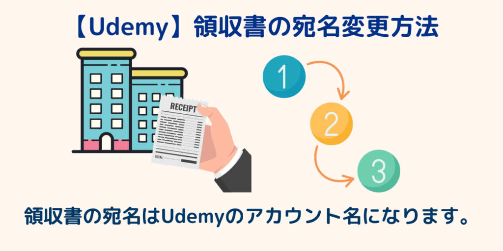 【Udemy】領収書の宛名変更方法